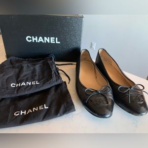 Black Chanel Ballet Flats
